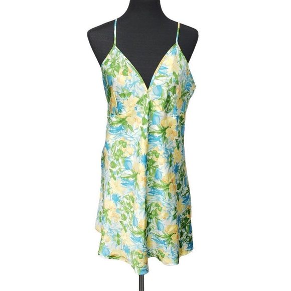 SECRET TREASURES‎ Yellow Blue SHORT NIGHTGOWN SLEEPWEAR Size 1XL - Picture 1 of 11